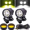 Biqing 2PCS Kit Fari Supplementari per Moto+Cablaggio Interruttore+Lenti Ambra,6x10W Fari Moto Faretto Anteriore 12V/24V Fendinebbia Motos LED Universale Impermeabile 3 Modalità