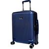 Generico Valigia Trolley Cabina, Bagaglio a mano 55x40x20 cm, Rigido in ABS+PC, 4 Ruote Doppie Silenziose girevoli, con carrello in Alluminio e Lucchetto incassato. (Blu)