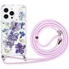 Pnakqil Custodia con Collana per Samsung Galaxy Note 8 6,3, Cover Trasparente con fiori secchi Antiurto Bumper Posteriore Rigida Custodia con Stylish Pratico Cordino per Samsung Note 8, Fiore4