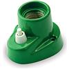 AMARCORDS - Plafoniera in porcellana con pulsante attacco e27 base applique con interruttore portalampade vintage colore VERDE