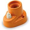 AMARCORDS - Plafoniera in porcellana con pulsante attacco e27 base applique con interruttore portalampade vintage colore ARANCIO