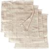 HOME ZEN HOUSEHOLD LINEN set 4 lavette asciugamani bagno 30x30 da bagno per neonato viso con cestino (felce beige)