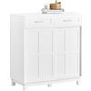 SoBuy Credenza con ante scorrevoli, Mobile da cucina, Armadio da soggiorno, Buffet Bianco 80x40x85cm FSB84-W