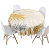 Highdi Tovaglia Rotonda Antimacchia, Tavolo Circolare Copertura Antipolvere Impermeabile Moderna Tovaglia Tonda per Buffet, Matrimonio, Ristorante, Festa (Foglia di Corallo,Diametro 120cm)