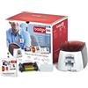 Badgy 100 All In One, Stampante per carte di plastica e distintivi, getto d'inchiostro, Nero, 50 carte