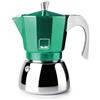 IBILI - Macchina per caffè espresso Elba Green, 3 tazze, 150 ml, alluminio pressofuso, base in acciaio inox, con riduttore per 2 tazze Adatto per induzione