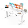Flamaker Scrivania Regolabile in Altezza 160 x 80 cm Standing Desk Scrivania Elettrica Scrivania Grande con Controllo Memoria, Ruote (Bianco)