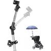 Agatige Ombrellino per Passeggino, Regolabile 360 ° Bicicletta Portaombrelli Morsettogancio Gancio Passeggino Parasole Passeggino per Ombrello Passeggino Carrozzina Bicicletta Walker(Nero)