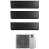 CLIMATIZZATORE GREE CLIVIA BLACK TRIALSPLIT 9000+9000+12000+GWHD21NK6OO INVERTER R-32 WI-FI