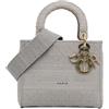 Christian Dior Pre-Owned - Borsa a tracolla Cannage Lady D-Lite media 2020 - Donna - tela - Taglia unica - Grigio