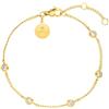 Purelei Bracciale Spotlight, bracciale da donna in acciaio inossidabile resistente, bracciale resistente all'acqua con perle di ametista, lunghezza regolabile 16-19 cm