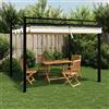 Vidaxl Gazebo da Giardino con Tetto Retrattile Crema 3x3m in Alluminio