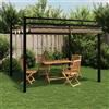 Vidaxl Gazebo da Giardino con Tetto Retrattile Tortora 3x3 m Alluminio