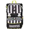 Seven Zaino Scuola Estensibile F.C. JUVENTUS Calcio - WIN IS THE RULE, Nero Bianco - Zaino Doppio Scomparto Sdoppiabile Tramite Zip e Con Tasca Porta Borraccia, Zaino Bambino, Taglia unica