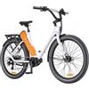 ENGWE P275 ST 250W Bicicletta elettrica per pendolari a motore centrale, 260 km di autonomia massima - Bianco arancione