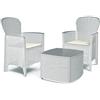 Ipae-Progarden S.P.A. Set Tree 3 Pz. C/C Bianco, Resina, unica