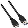 AISENS A105 - 0043 - Cavo USB 3 di 1 m, per Esterno, cellulari e Fotocamere digitali, Colore: Nero