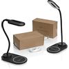 Auraglow - Lampada da tavolo flessibile a LED con 3 modalità di illuminazione e caricabatterie rapido Qi wireless per smartphone da 10 W, colore nero, confezione da 2