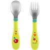 Chicco Set Posatine Acciaio Inox Verde 18 Mesi