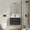 DEGHI Mobile bagno sospeso 70 cm con doppio cassetto antracite - Compact