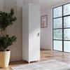 DEGHI Armadio 45x195h cm con 1 anta e 4 ripiani bianco opaco - Iceberg