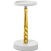 DRW Portacandele in alluminio in oro e bianco 12x12x21 cm