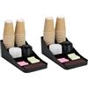 Mind Reader 2COMP7-BLK - Dispenser per tazze da caffè e condimenti a 7 scomparti, set da 2, 39,4 x 18,4 x 13,3 cm, in plastica, colore: nero