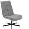 39F FURNITURE DREAM Poltrona Lounge Girevole Moderna con Funzione reclinabile Cuscino di Seduta in Tessuto Metallo Base, Grigio, 63.5x85x93cm