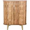 DRW Consolle Mobile d'ingresso in Legno con 2 Ante e Gambe in Metallo Naturale e Oro, 110 x 42 x 90 cm, Bianco décapé, Medidas: 180x40x90 cm