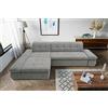 DOMO. collection Moric Divano angolare a Forma di L Metallo Tessuto, Grigio Chiaro, 300 x 172 x 80 cm