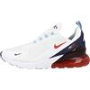 Nike Air Max 270, Low Top Uomo, White Chile Red Midnight Navy, 41 EU