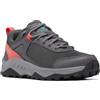 Columbia Trailstorm Ascend Waterproof - Scarpe da Trekking ed Escursionismo Impermeabili a Vita Bassa, Dark Grey/Red Coral,