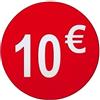 DiiliHiiri Cartellini dei Prezzi in Euro - Etichette Rotonde 10€ in Rotoli da 1000 Adesivi per Offerte e Promozioni Commerciali | Adesivo Diametro 35 mm