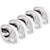 MarkField 5x Clear Plastica Nastro Etichette 12mm x 4m Compatibile con Dymo Letratag Plastic Nastri Ricarica, Compatibile per Phomemo P12 Etichettatrice & LT-100H LT-110T XR XM Plus QX50, Nero su Trasparente