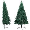 vidaXL Albero di Natale Artificiale a metà Supporto Decorazioni Natalizie Illuminazione Addobbi Feste FESTIVITÀ Invernali Verde 240 cm in PVC