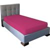 JENNY SESAL Lenzuolo sotto con angoli -tinta unita- MADE IN ITALY- letto matrimoniale, singolo e una piazza e mezza- ampia scelta di colori e taglie (Fucsia, Singolo)