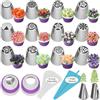 JJiaoLinin Set di beccucci per decorare torte, 27 Pezzi Set di Beccucci Sac a Poche Professionali Riutilizzabile Sacca a Poche per Dolci Ugelli per Torte in Acciaio Inossidabile per Cupcake, Biscotti, Crema