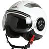 Scotland Casco Moto Demi-Jet Steel, Bianco, Taglia XS