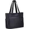 Chase Chic Borsa Porta Pc Donna, Borsa Lavoro Tote Shopper Resistente All'Acqua per 15,6 Inch Laptop, Borsa a Tracolla per Università Ufficio Viaggio Shopper Scuola, Nero