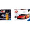 Ravensburger 12588 Puzzle 3D, Big Ben, Edizione Speciale Notte con LED & Puzzle 3D, Lamborghini Huracán Evo, Età Consigliata 8+, 108 Pezzi Misura 25 x 12 x 7 cm