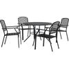 vidaXL AX Bistrot Tavolino Pranzo 110x72,5cm Bar 4 Sedie Antracite Giardino New 3283770