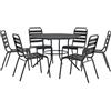 vidaXL AX Tavolino Pranzo 110x72,5cm Bar 6 Sedie Antracite Design A Doghe Patio 3283767