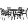 vidaXL AX Bistrot Tavolino Pranzo 110x72,5cm Bar 6 Sedie Antracite Giardino New 3283771