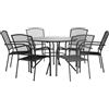 vidaXL AX Bistrot Tavolino Pranzo 110x72,5cm Antracite Bar 6 Sedie Giardino New 3283759