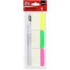 Fixo Notes, 30 pennarelli adesivi colorati fluoro con righello 12 cm, PET traffico, dimensioni 38 x 50 mm, puoi scrivere con matita e penne, resistenti all'acqua, perfetto materiale scolastico