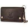 Matador Marca Portafoglio Uomo Biker Pelle #Dallas con Nobile Scatola Regalo, Lusso Porta Libretto Moto con protezione RFID, Catena Portafoglio con Molti Scomparti per Carte in Marrone Scuro