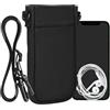 kwmobile Custodia Tela con Chiusura Magnetica per Smartphone XXL - 7 - Portacellulare Tracolla - Porta Cellulare da Collo Universale - Borsa Telefono