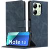 Nevecover Cover per Xiaomi Redmi Note 13 4G, Premium Pelle PU Flip Libro Protezione Completa Slot per Scheda Funzione di Supporto Custodia per Xiaomi Redmi Note 13 4G (6.67) - Blu