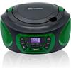 Roadstar Radio portatile stereo FM + CD - MP3 player e ingresso USB verde