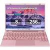 AOCWEI JSY Win 11 PC Portatile N5095 (fino to 2.9 GHz), 14 Pollici Notebook 8 GB 256 GB SSD 1TB Estensioni丨Dual WIFI Supporto丨Ventola Raffreddamento Schermo丨1920 * 1200 2K FHD-Pink